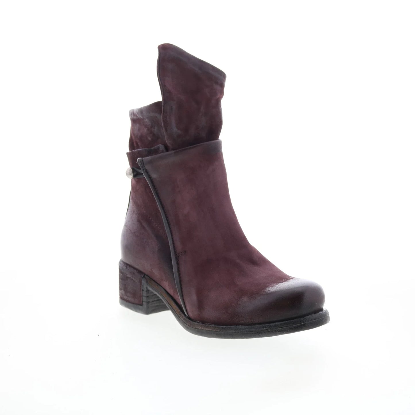 Ibsen Womens Burgundy Leather Zipper Casual Dress Boots