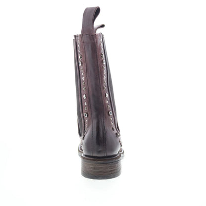 Faris Womens Brown Leather Slip On Casual Dress Boots