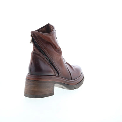 Edgar Womens Brown Leather Zipper Casual Dress Boots