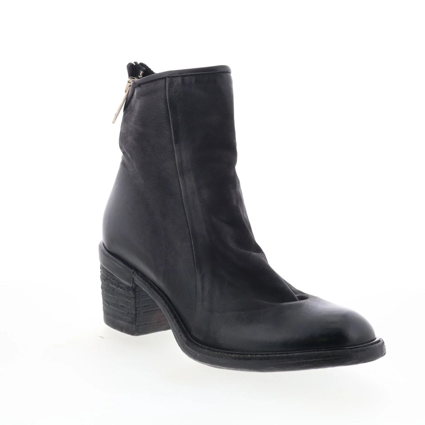 Jase Womens Black Leather Zipper Ankle & Booties Boots