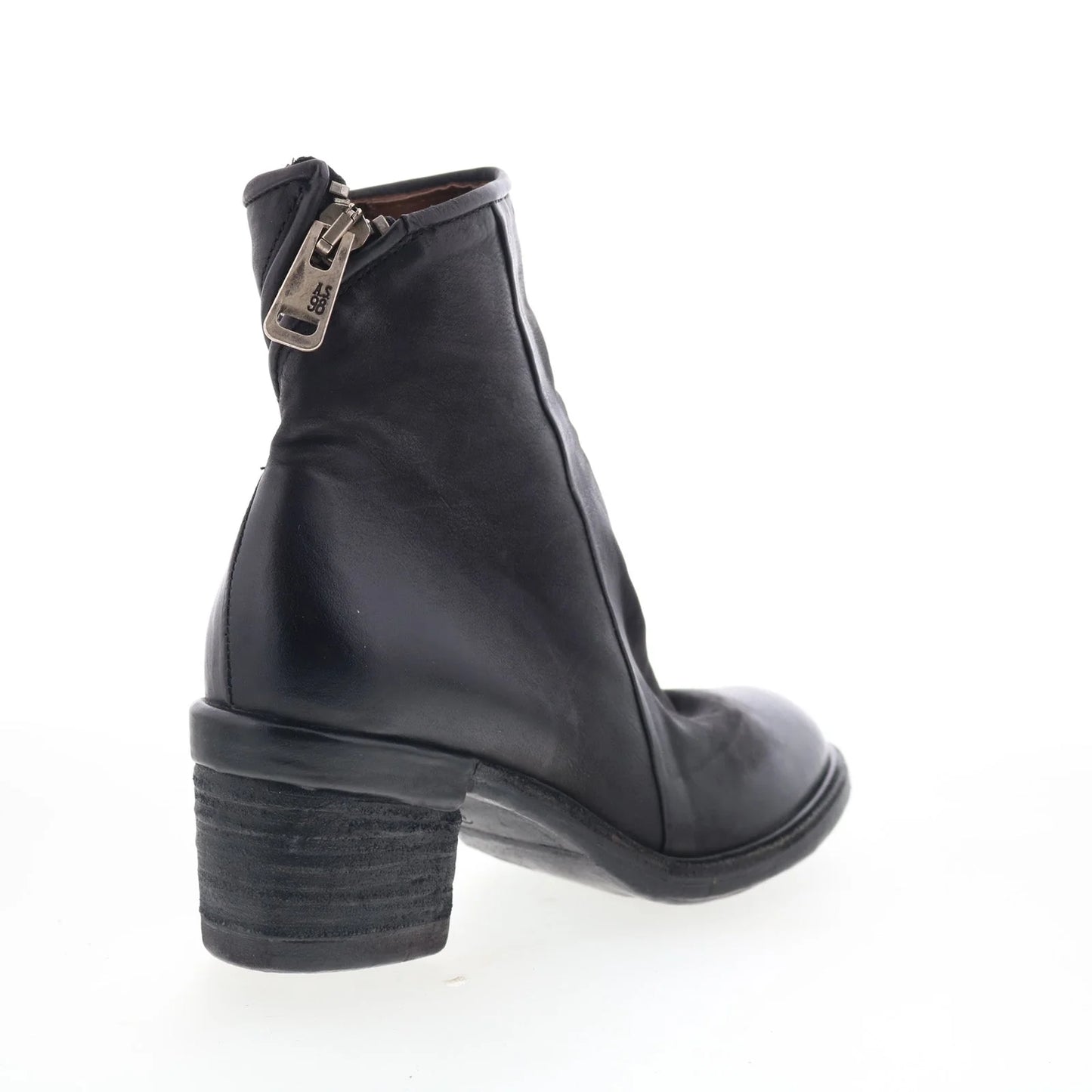 Jase Womens Black Leather Zipper Ankle & Booties Boots