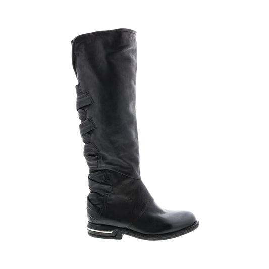Teagan 516317-101 Womens Black Leather Zipper Knee High Boots