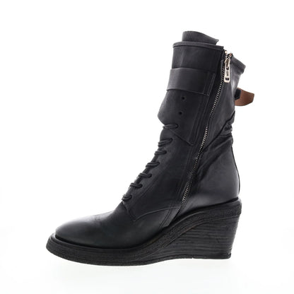 Thatcher A30210-201 Womens Black Leather Casual Dress Boots