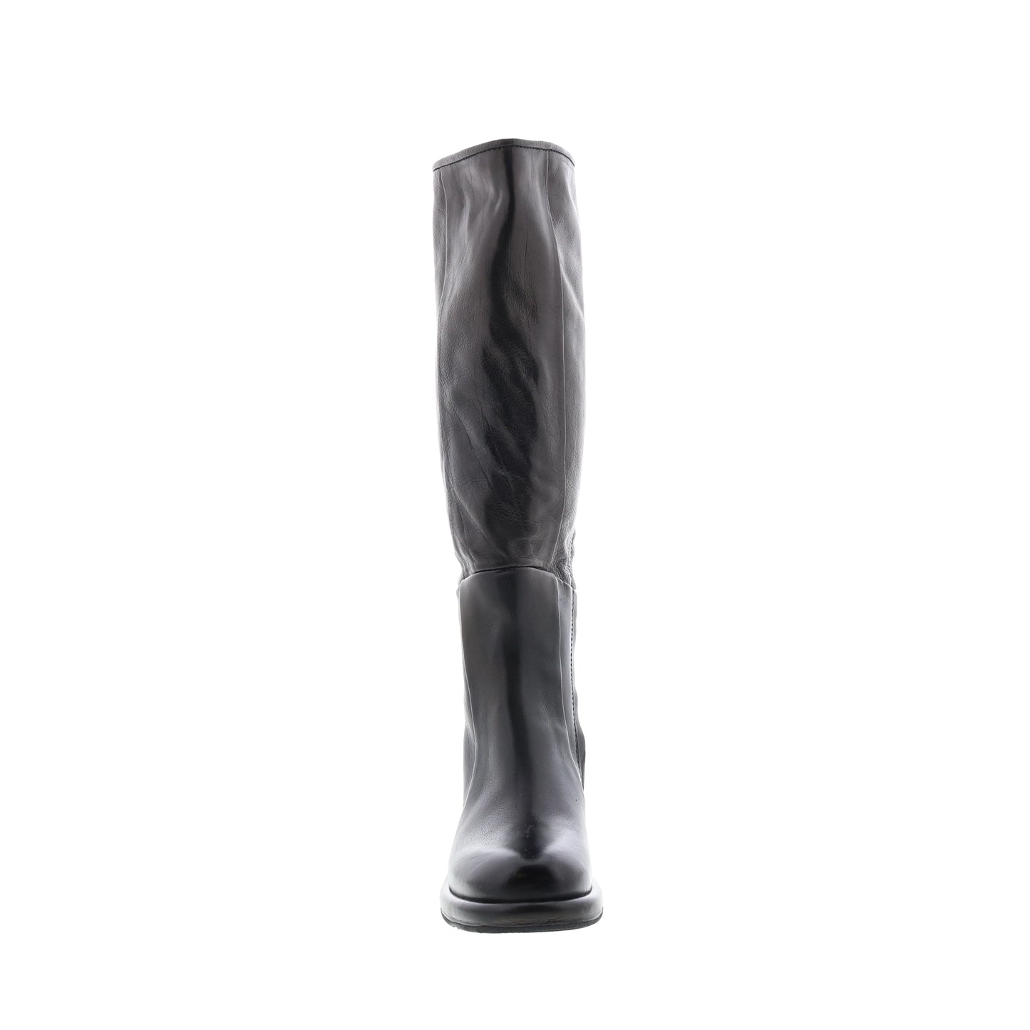 Lynton A95305-201 Womens Black Leather Zipper Knee High Boots