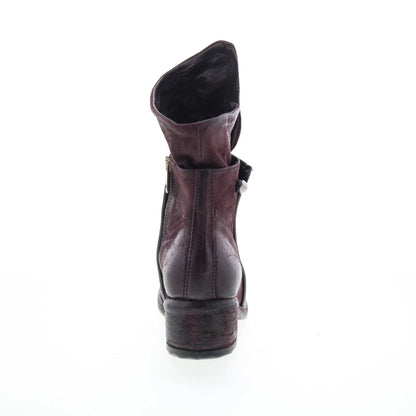 Ibsen Womens Burgundy Leather Zipper Casual Dress Boots