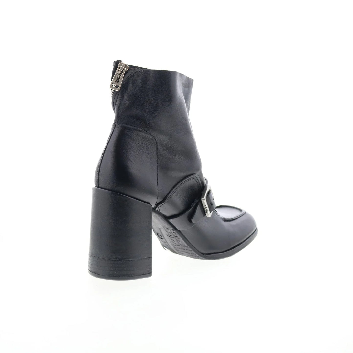 Eddie Womens Black Leather Zipper Casual Dress Boots