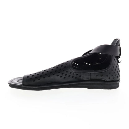Mason A67005-201 Womens Black Leather Strap Sandals Shoes
