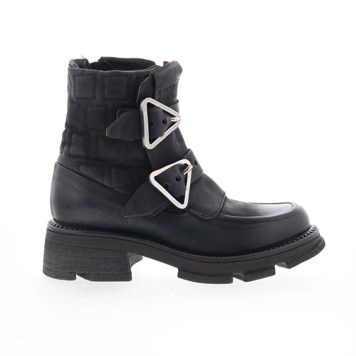 Loman Womens Black Leather Zipper Casual Dress Boots