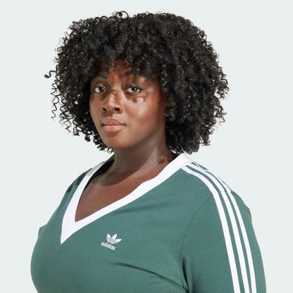 Women's adidas Adicolor Classics 3-Stripes V-Neck Maxi Dress (Plus Size)