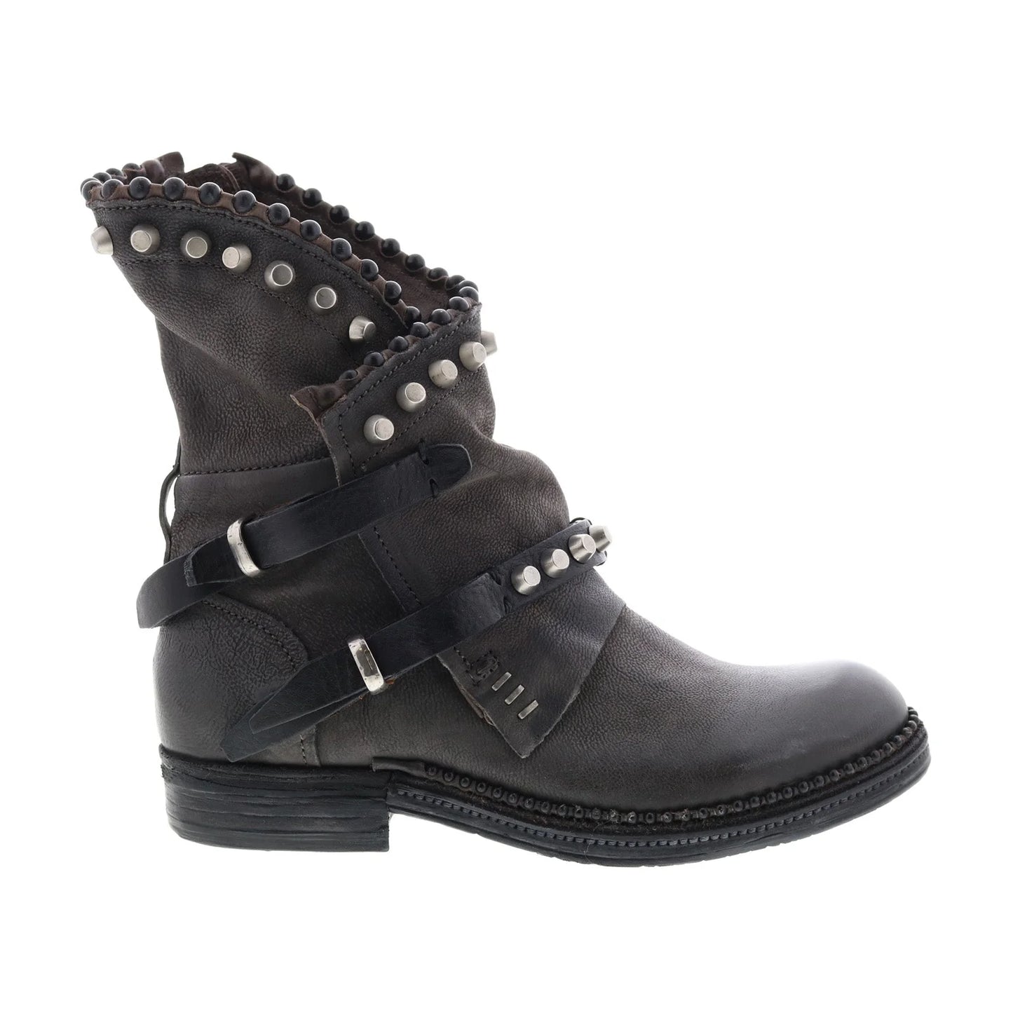 Vianne 250202-102 Womens Gray Leather Hook & Loop Casual Dress Boots