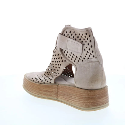 Prentice A78003-101 Womens Beige Leather Sandals Wedges Shoes
