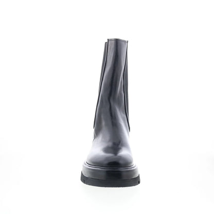 Vinny A90211-201 Womens Black Leather Slip On Chelsea Boots
