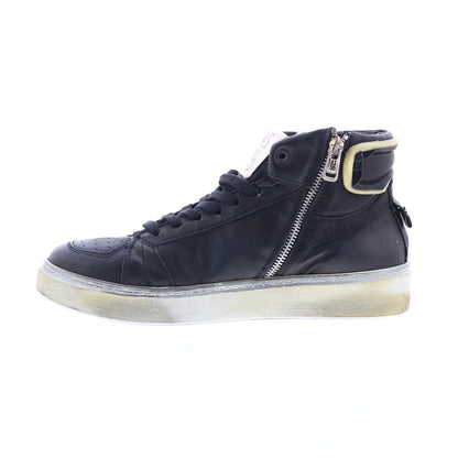 Folie Mens Blue Leather Zipper Lifestyle Sneakers Shoes
