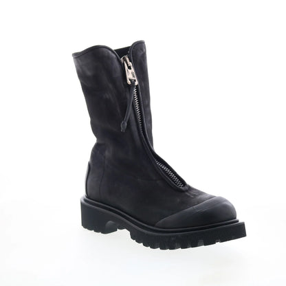 Tobie Womens Black Leather Zipper Casual Dress Boots