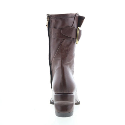 Layne Womens Brown Leather Zipper Casual Dress Boots
