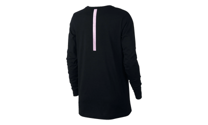 Foil Swoosh Logo Long Sleeve T-Shirt WMNS"Black/ Purple" 874120 010