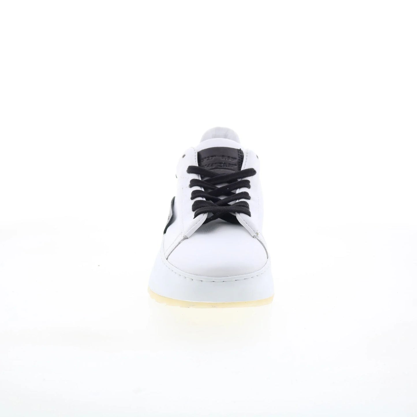 Hannie Womens White Leather Lace Up Lifestyle Sneakers Shoes