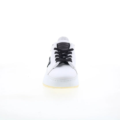 Hannie Womens White Leather Lace Up Lifestyle Sneakers Shoes