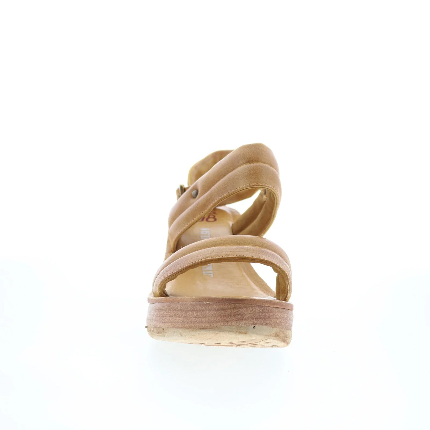 Norward Womens Brown Leather Hook & Loop Wedges Sandals Shoes