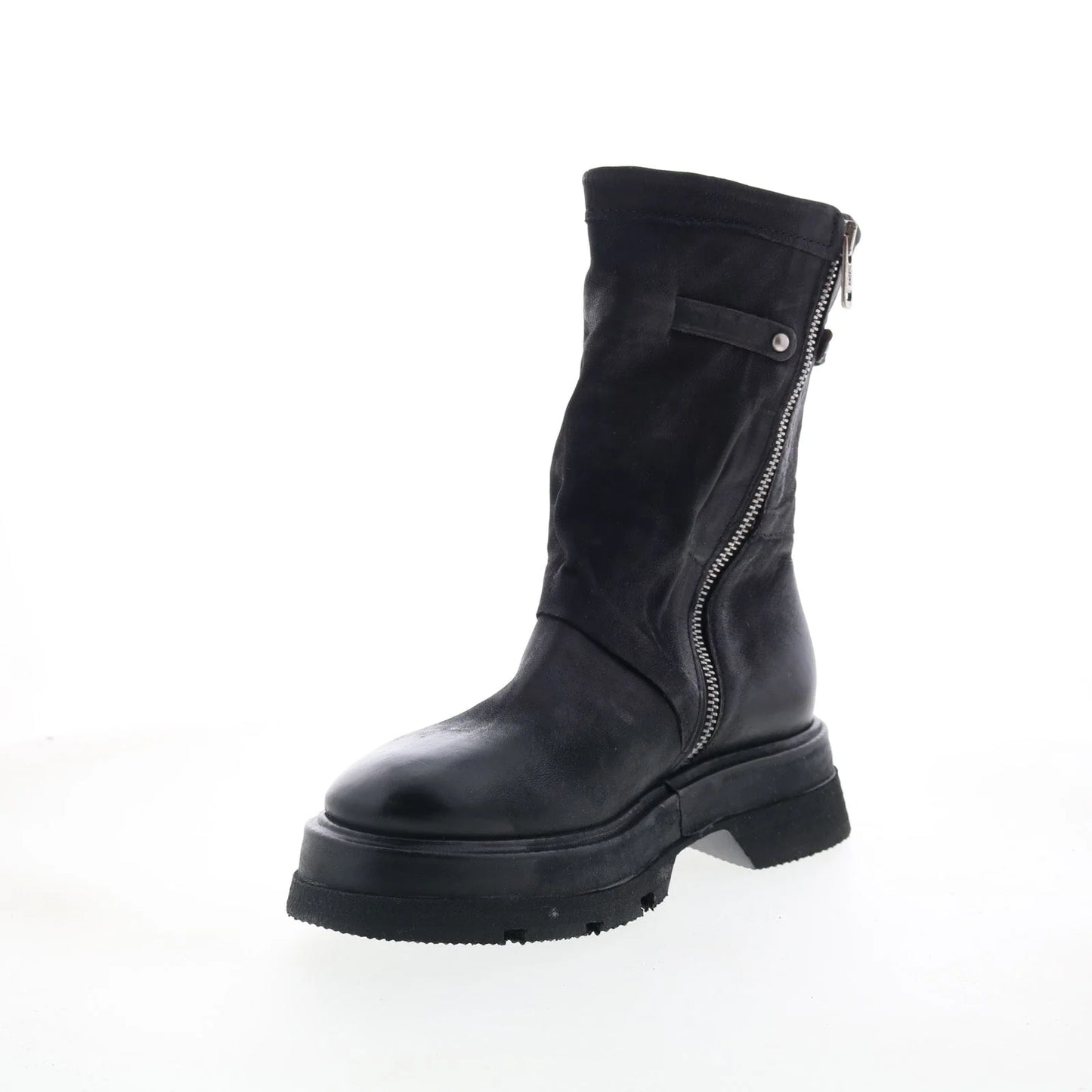 Vinson Womens Black Leather Zipper Casual Dress Boots