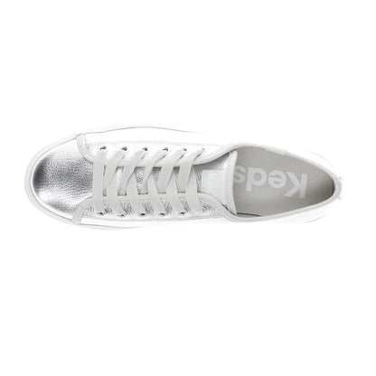 Triple Up Washed Metallic Leather Lace Up Sneakers