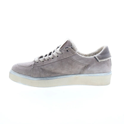 Flanch Mens Gray Leather Lace Up Lifestyle Sneakers Shoes
