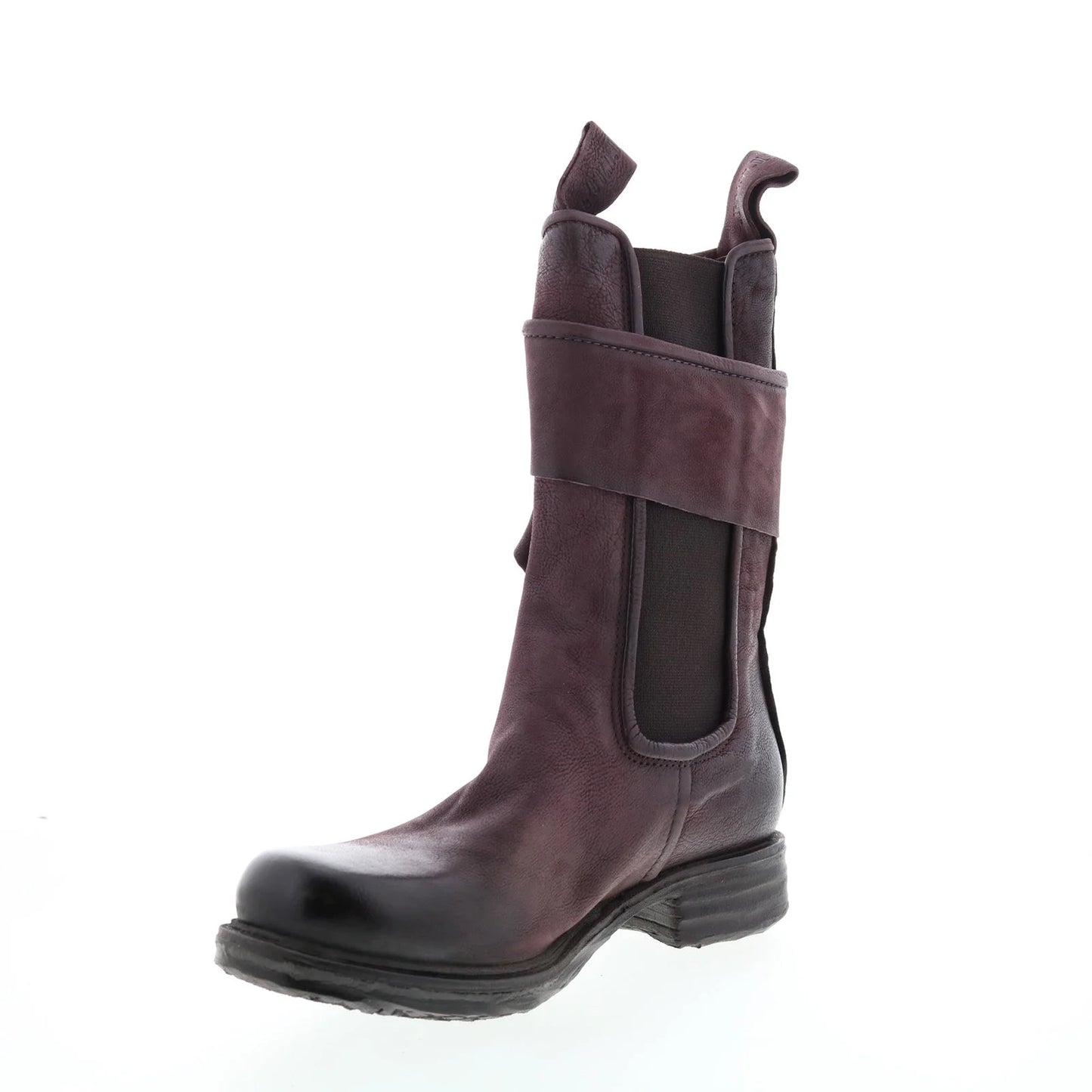 Sikes A50216-102 Womens Burgundy Leather Slip On Chelsea Boots