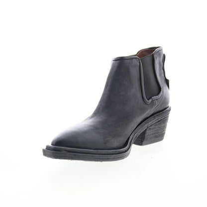 Ilene Womens Black Leather Slip On Ankle & Booties Boots