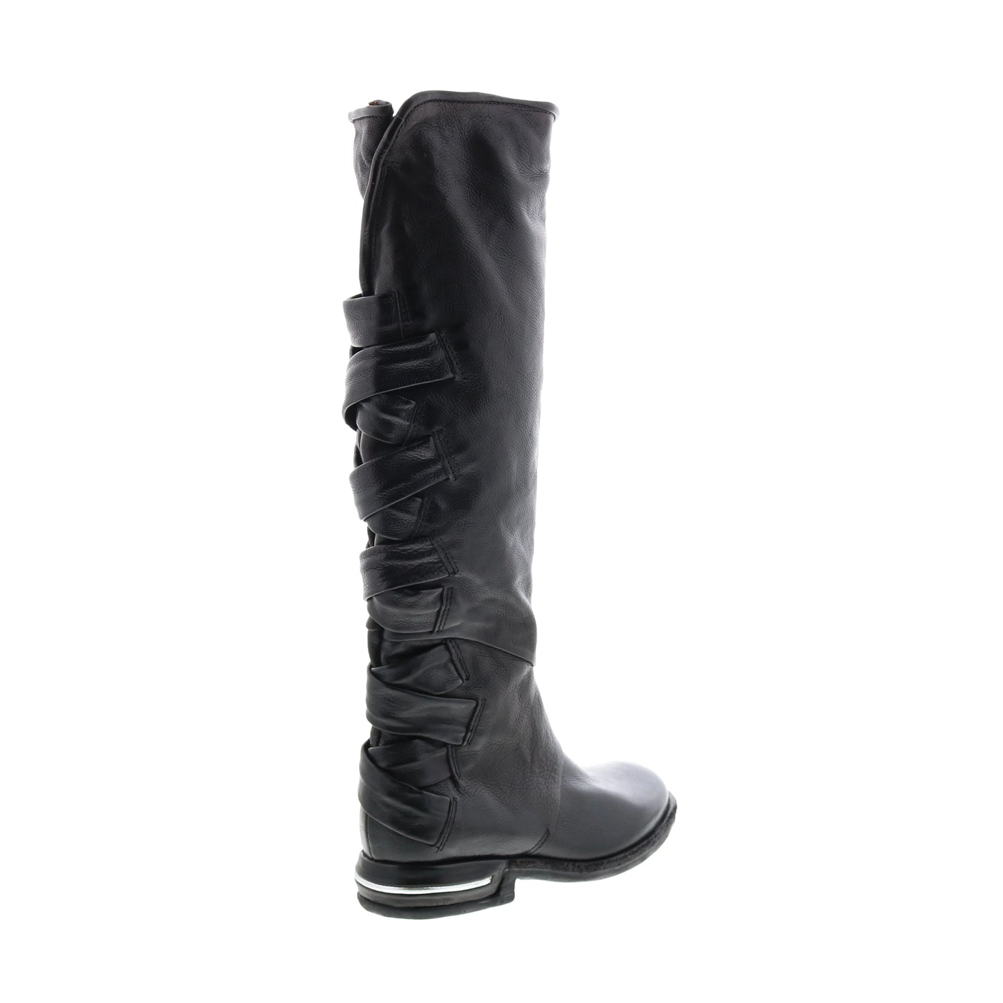 Teagan 516317-101 Womens Black Leather Zipper Knee High Boots