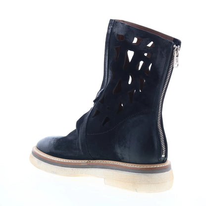 Idelco Womens Black Leather Zipper Casual Dress Boots