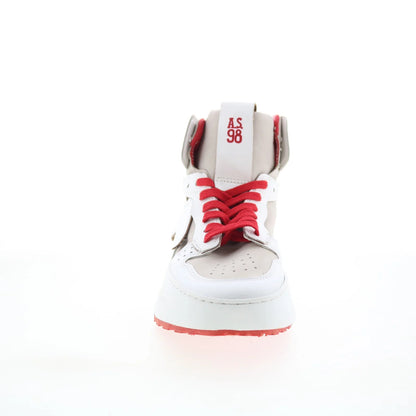 Haldon Womens White Leather Lace Up Lifestyle Sneakers Shoes