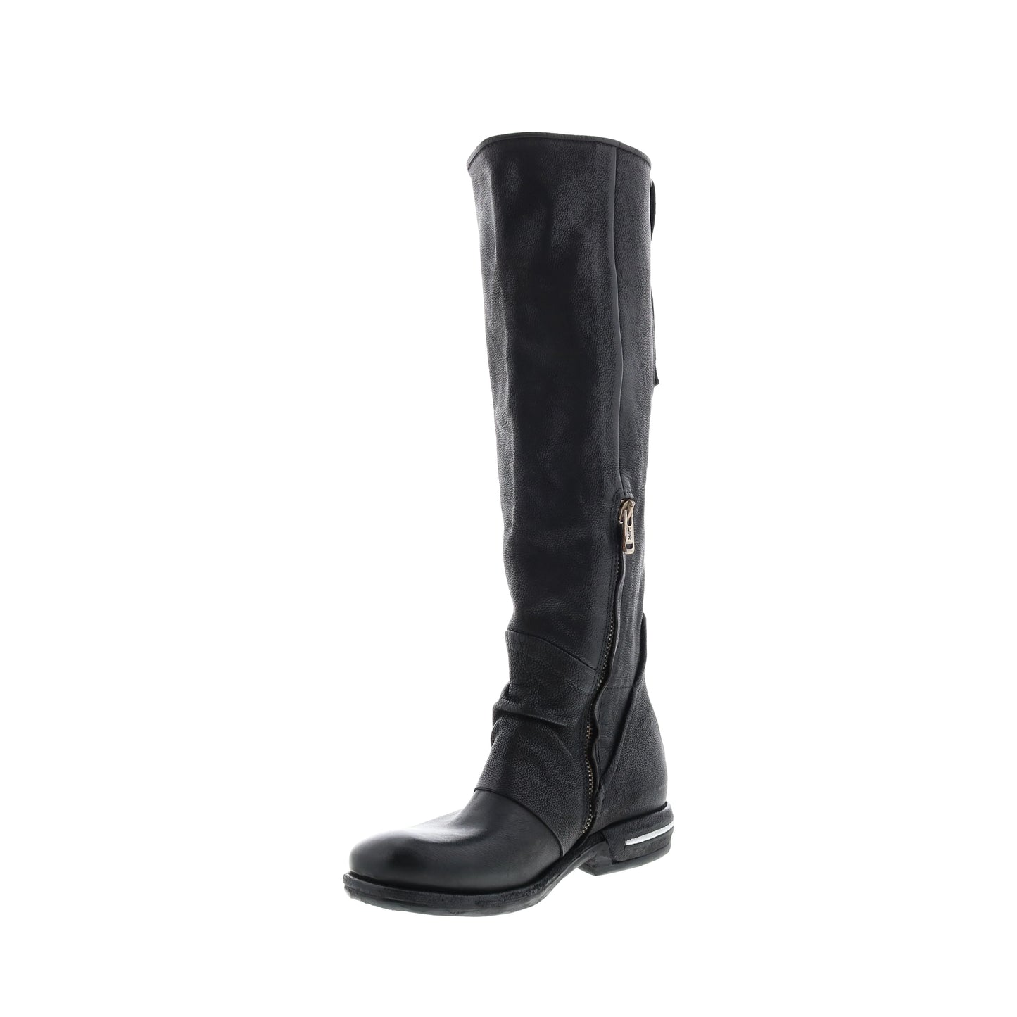 Tye 516338-201 Womens Black Leather Zipper Knee High Boots