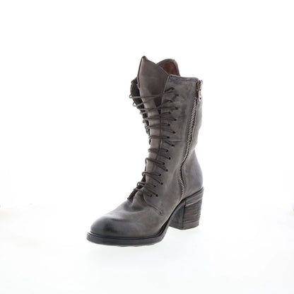 Jasper Womens Gray Leather Zipper Casual Dress Boots