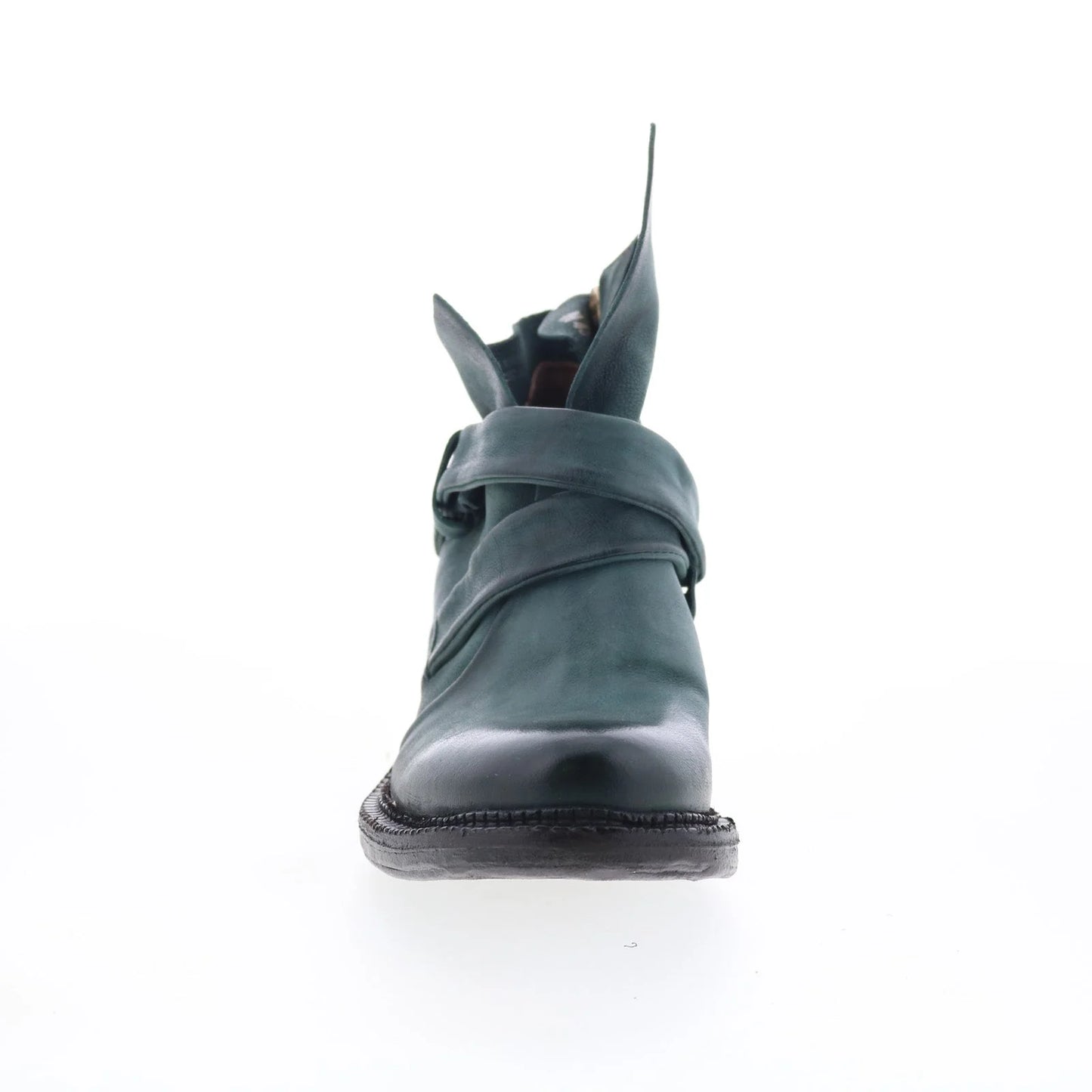 Martina Womens Green Leather Zipper Ankle & Booties Boots