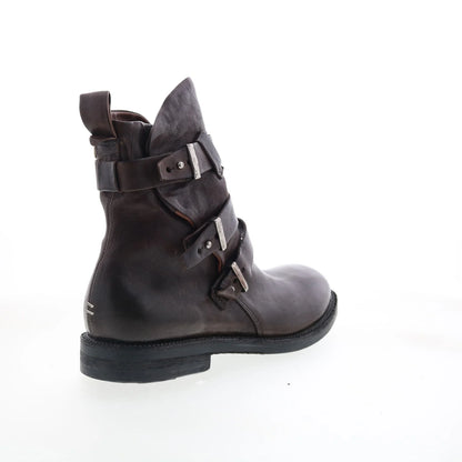 Samit Mens Brown Leather Zipper Casual Dress Boots