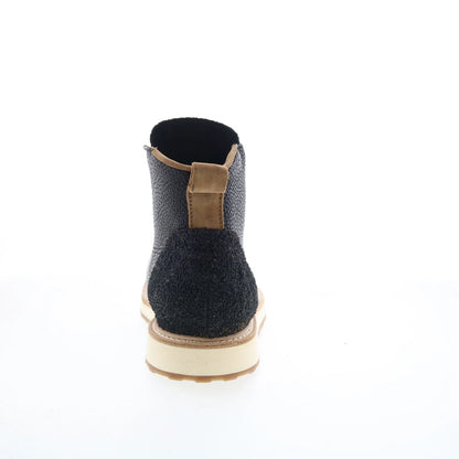 Christian Mens Black Leather Lace Up Casual Dress Boots