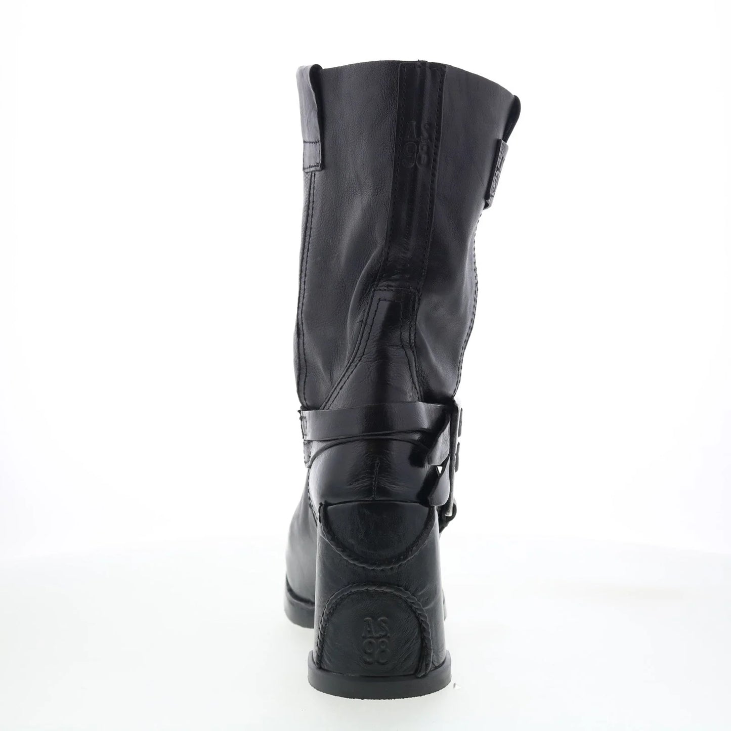 Lil Womens Black Leather Slip On Casual Dress Boots