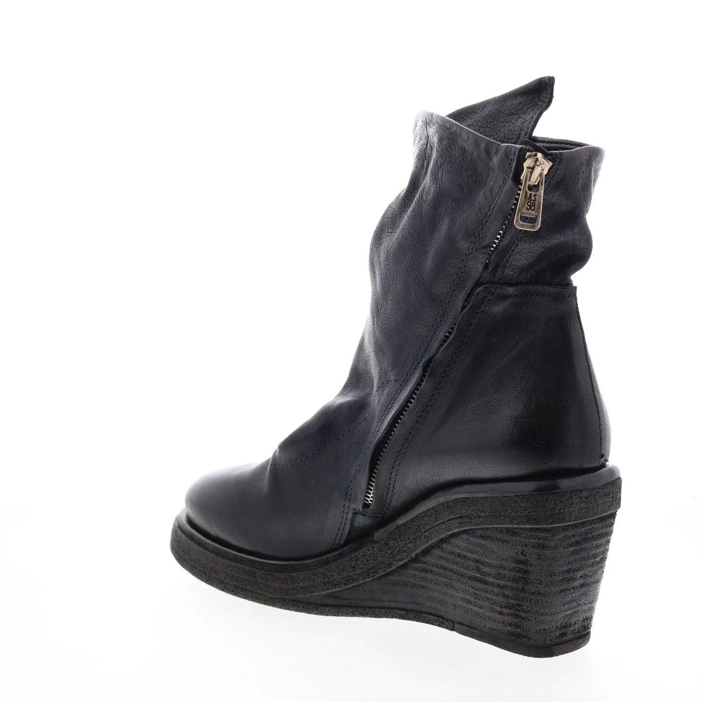 Tremont A30205-201 Womens Blue Leather Zipper Casual Dress Boots