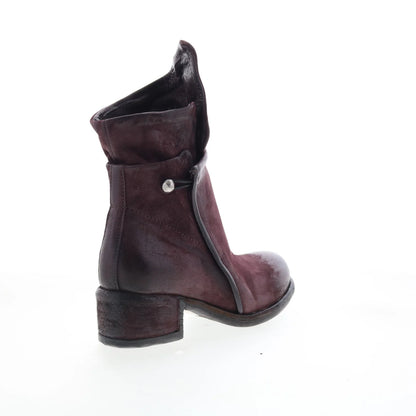 Ibsen Womens Burgundy Leather Zipper Casual Dress Boots