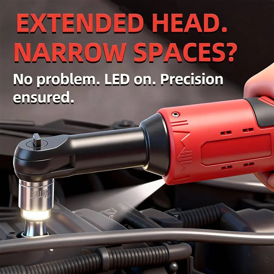 Cordless Electric Ratchet Wrench Set with Rechargeable Batteries & Socket Kit