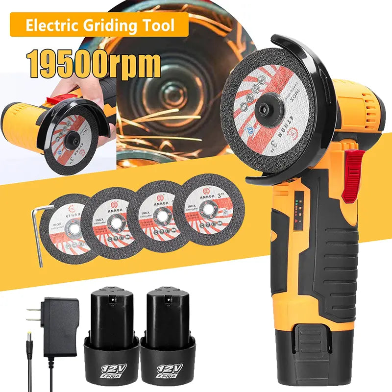 Cordless Brushless Angle Grinder Kit with Cutting, Grinding & Polishing Accessories