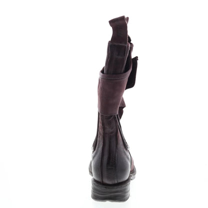 Sikes A50216-102 Womens Burgundy Leather Slip On Chelsea Boots