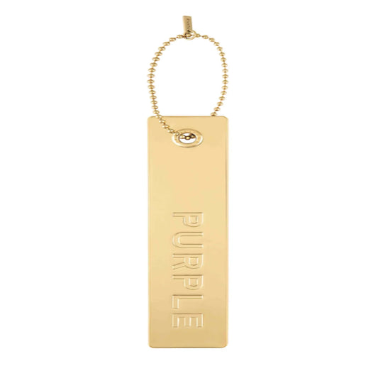 Purple Metal Hang Tag - Gold