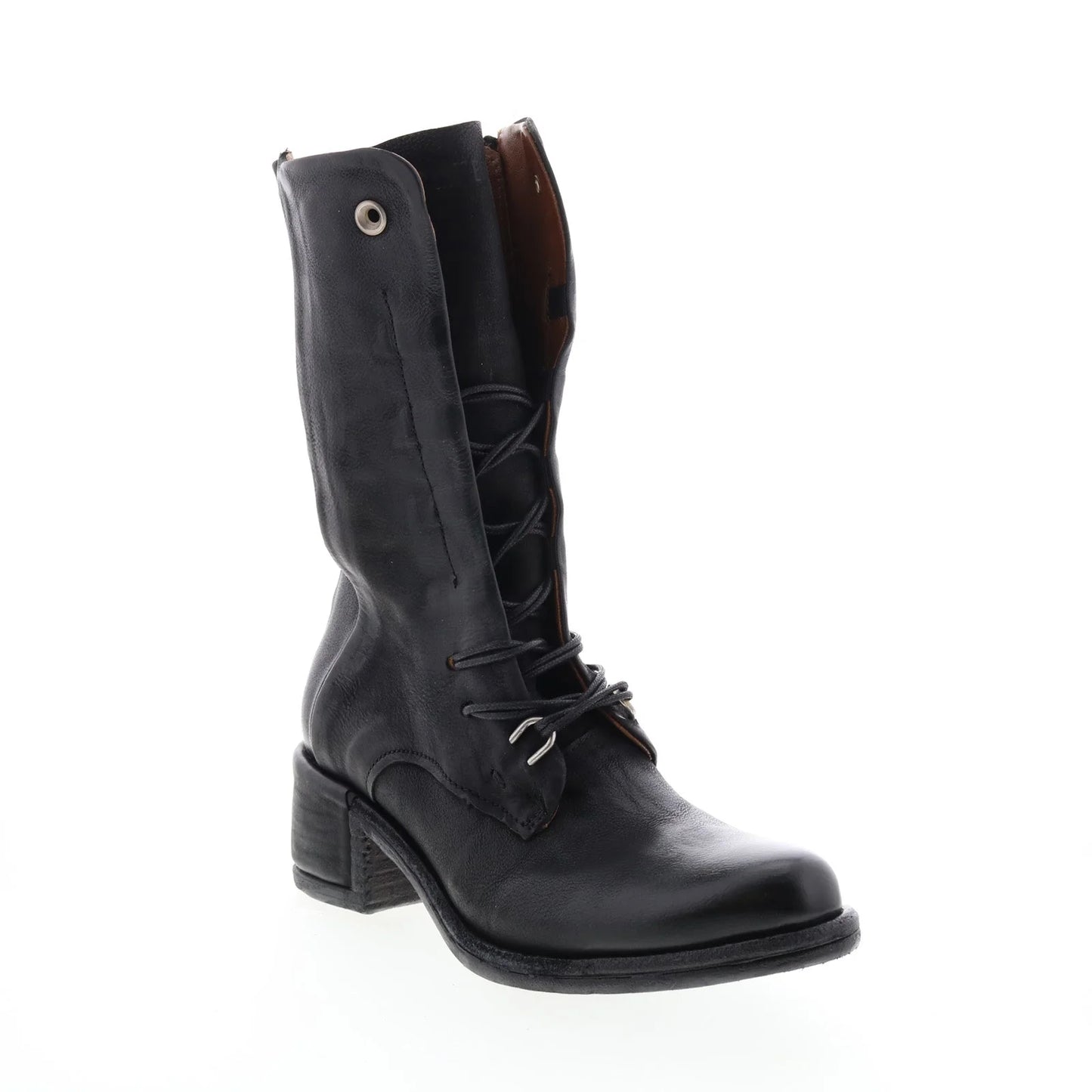 Opie 548213-201 Womens Black Leather Lace Up Casual Dress Boots
