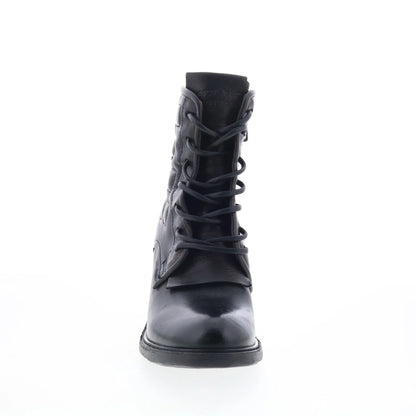 Jalen Womens Black Leather Lace Up Ankle & Booties Boots