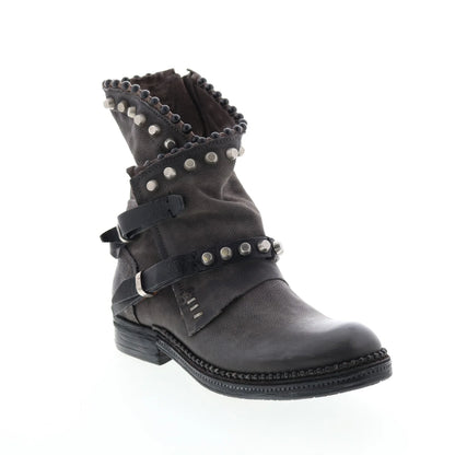 Vianne 250202-102 Womens Gray Leather Hook & Loop Casual Dress Boots
