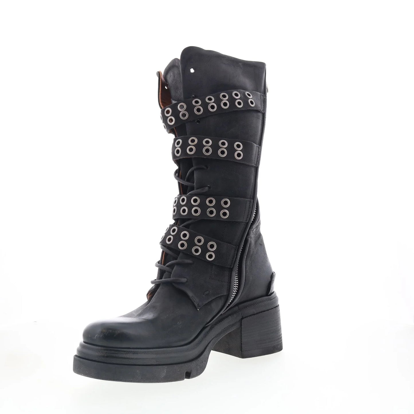 Ellington Womens Black Leather Zipper Casual Dress Boots