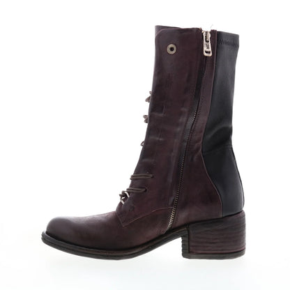 Opie 548213-201 Womens Burgundy Leather Lace Up Casual Dress Boots