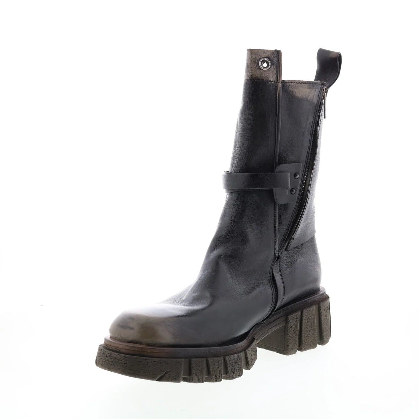 Hallsey A54202-101 Womens Black Leather Casual Dress Boots