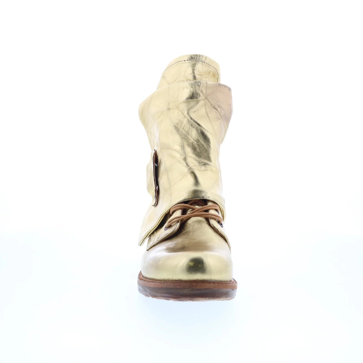 Snider Womens Gold Leather Zipper Ankle & Booties Boots
